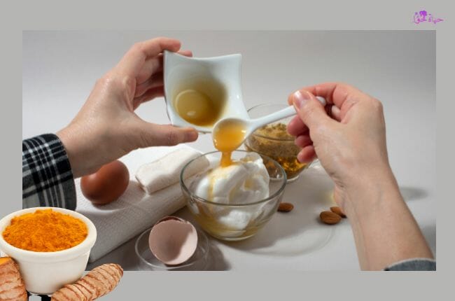 ماسك البيض للبشرة الدهنية والحبوب بالكركم