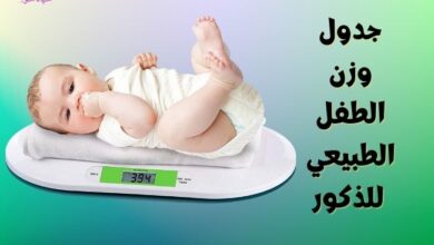 جدول وزن الطفل الطبيعي للذكور
